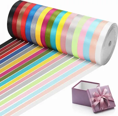 Produktbild von Geschenkband 18 Farben 10 mm x 22 m Band zum Basteln - Dekoration - Do-it-yourself - Handwerk - Geschenkverpackung - Verpackung - Hochzeitsdekoration
