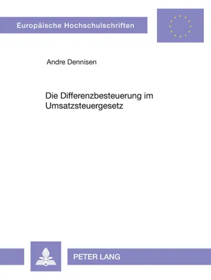 Produktbild von Die Differenzbesteuerung im Umsatzsteuergesetz