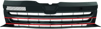 Kühlergrill Sportgrill Rot / Schwarz für VW T5 GP Bus Transporter Multivan 2009 – Produktansicht