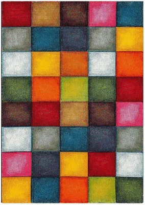 Produktbild von Teppich - 60 x 110 cm - Mehrfarbig - Karomuster