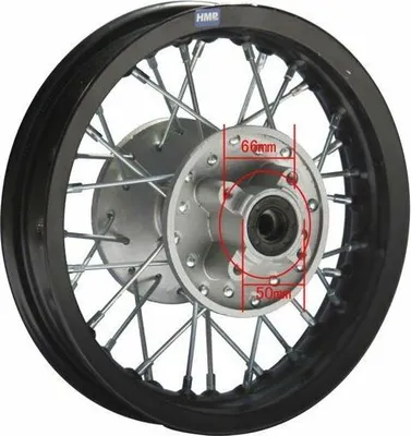 Produktbild von Alu-Felge eloxiert 10 Zoll  hinten Schwarz 12mm Pit Dirt Bike Cross