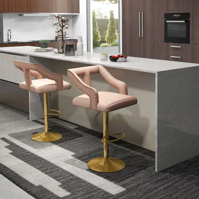 Produktbild von Barhocker - Stehhocker - Verstellbare Barhocker - Küchenhocker - Drehbarer Barhocker - 360° Schwenkfunktion