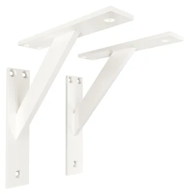 Produktbild von 2x sossai FSHR Design Regalträger in Weiß 180x180mm Regalwinkel Bücherregal Konsole Regal Halter