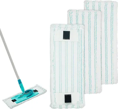 Produktbild von 4 Stück Ersatz-Moppbezüge für LEIFHEIT CLEAN TWIST M ERGO MICRO DUO, Mikrofaser-Flachmopp-Ersatzpads, Zubehör für Nass- und Trockenmoppköpfe
