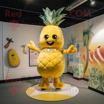 Immagine prodotto di Personaggio in costume mascotte REDBROKOLY Yellow Pineapple vestito con costume intero e cravatte