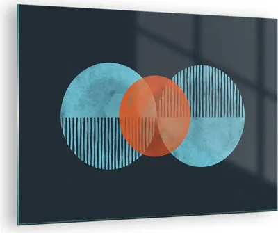 Produktbild von Bilder auf glas - Einteilig - Abstraktion Räder Gürtel - 70x50cm - Glasbilder - Wandbilder - Bilder - zum Aufhängen bereit - Wanddekoration aus Glas - Glas Bilder - Wandbild auf Glas - GAA70x50-4670