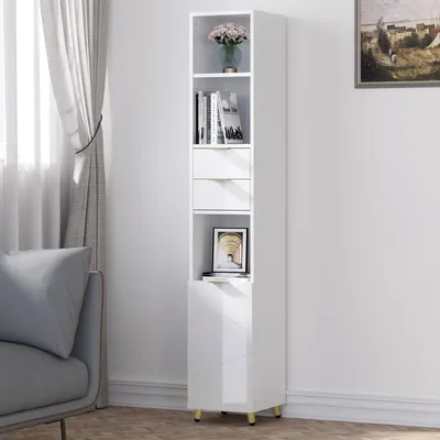 Produktbild von EUGAD Hochschrank Badschrank mit Schubladen, Einlegebode verstellbar, Weiß