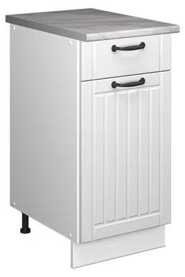 Immagine prodotto di Mobile base per lavello/piano cottura Vicco Fame-Line Bianco rustico/Bianco 40 cm, PL Marmo, Model 60923