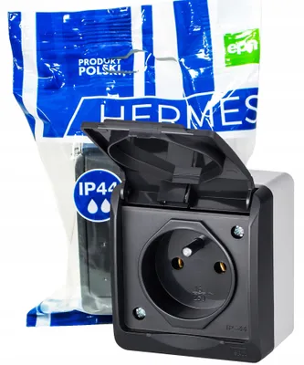 Produktbild von ELEKTRO-PLAST NASIELSK Hermes Einzelsteckdose IP44 Anthrazit