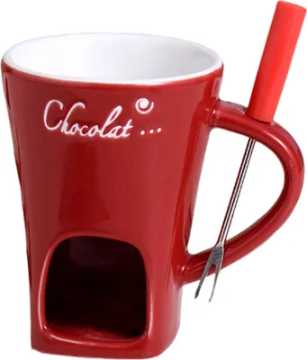 Produktbild von Schokoladenfondue-Becher, 130 ml, Keramik-Schokoladenfondue-Kaffeetasse mit Gabeln, Schmelzbecher für Schokolade, Käse, Butter, leicht zu reinigen, vielseitiger Schmelzbecher