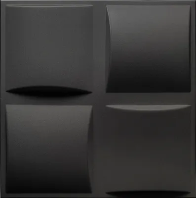Produktbild von DECCART | 3D Deckenpaneele & Wandpaneele Schwarz | Dekorative Schaumstoff-Kasetondecken | 50 cm x 50 cm | 0,25 m²