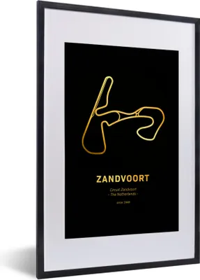 Produktbild von MuchoWow® Gerahmtes Poster Rundkurs - Zandvoort - Gold 40x60 cm - Poster mit Schwarzem Bilderrahmen Wandposter Rahmen Foto Bilder - Poster in Rahmen