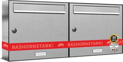 Produktbild von 2er V2A Edelstahl Wandbriefkasten Anlage 2 Fach Briefkasten Postkasten