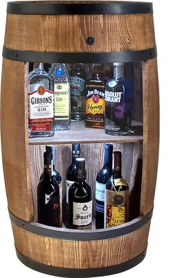 CREATIVE COOPER Dřevěný bar na víno s LED světly - vinotéka v retro stylu - bar na víno - dřevěný stojan na víno - dřevěný bar vysoký 80 cm - jehličnaté dřevo - stojan na víno a lahve (Wenge)