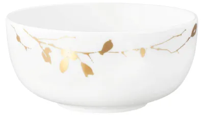 Immagine prodotto di Ciotola per cereali - Bianco - Giallo oro - Ø 15,5 cm - Porcellana - Motivo a rosa