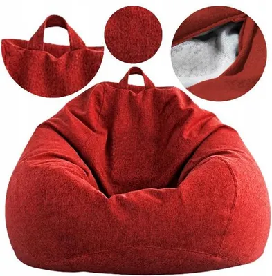 Obrázok produktu pre AD.CON vankúš s výplňou z EPS guličiek Puff vankúš na sedenie v kresle na podlahe vankúš na fazuľu 80x90x50cm 185L červený