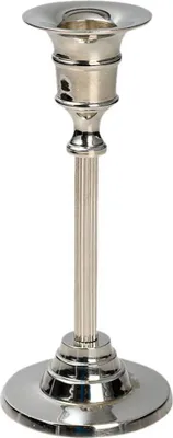 Produktbild von Stabkerzenhalter Messing Vernickelt Höhe 16cm Kerzenhalter Für Kerzen Bis Ø 2cm