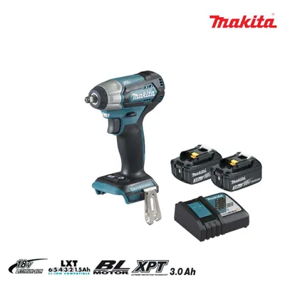 Produktbild von MAKITA 18V bürstenloser Schlagbolzen - 2 Batterien BL1830B 3.0Ah - 1 Schnellladegerät DC18RC DTW181RFJ