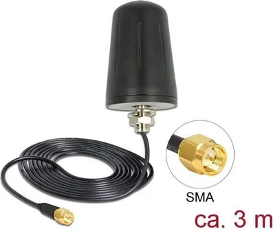 Produktbild von DeLOCK 89533, 0.868 GHz, 50 Ohm, Omnidirektionale Antenne, SMA, Männlich, Schwarz