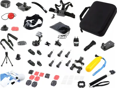 Zdjęcie produktu dla ZESTAW / AKCESORIA MONTAŻOWE do Kamer sportowych GOPRO 7 / SJCAM / XIAOMI / SONY ACTION CAM