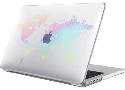 Image de Coque pour MacBook Air 15 Pouces M5 M4 M3 M2 2026 2025 2024 2023, Protection Rigide Antidérapante Motif Carte du Monde