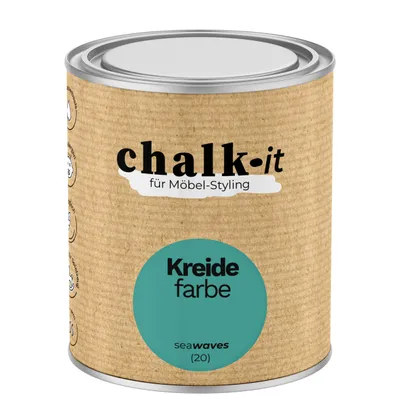 Produktbild von Kreidefarbe Chalk-it (20) Sea Waves 0,75L Shaby Chic Möbel Holzlack Natur Vintage Möbellack