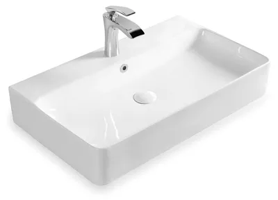 Produktbild von Berlin Waschbecken 70x42 aus feinster Keramik für Wandmontage oder als Aufsatzwaschbecken mit Hahnloch