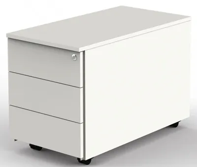 Immagine prodotto di Piedistallo mobile VARI con 3 cassetti, profondità 80 cm, bianco