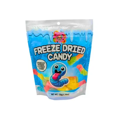 Produktbild von Chaos Candy – Crunchy Sour Worms – Freeze Dried Candy 50g