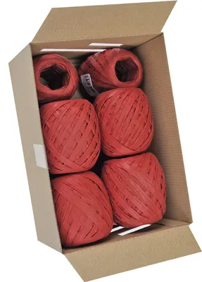 Produktbild von 10x Goldina® 1094 00726 1030 Eiknäuel Raffia - 7 mm x 30 m, dunkelrot
