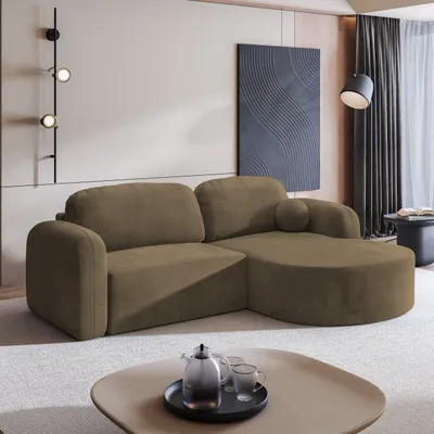 Produktbild von Masseno Ecksofa AMILIA M mit Schlaffunktion L-Form, Sofa mit Bettkasten, Wohnzimmersofa, Couch, Soffa, Bettsofa, Couchgarnitur- Beige, MONOLITH 09