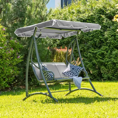 Produktbild von NABBI Gartenschaukel Du weisst - anthrazit / grau