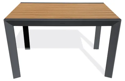 Produktbild von Gartentisch aus Aluminium mit Tischplatte in Holzoptik – Anthrazitgrau