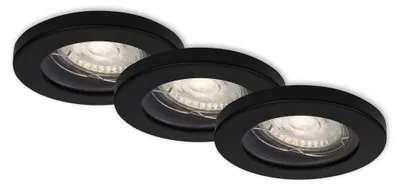 Productafbeelding van Briloner LED inbouwspots, mat zwart, set van 3, met GU10 fitting, 5W (7181-035)
