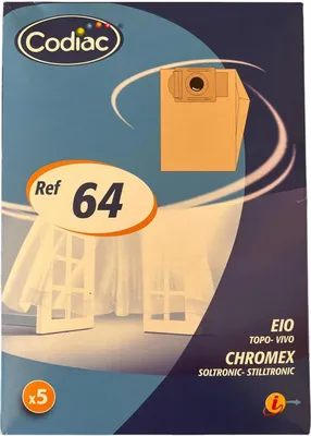 Produktbild von Codiac 5 Staubsaugerbeutel Ref 64 für Eio, Chromex kompatibel zu Swirl EIO80