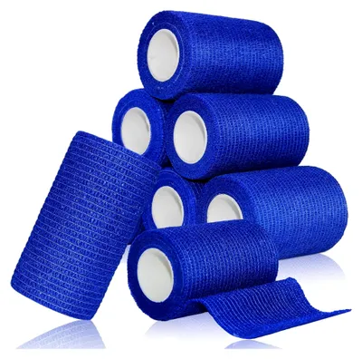 Produktbild von 8 Rollen Selbstklebender Verband 7,5 cm x 4,5 m Sport Elastische Fixierbinde, Selbsthaftende Bandage, Vet Wrap für Haustiere zur Fixierung von Fingern, Pferden, Katzen und Hunden (Blau)