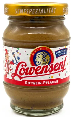 Produktbild von Löwensenf Senfspezialität Rotwein-Pflaume Karnevalsedition Tönnchen - 100ml