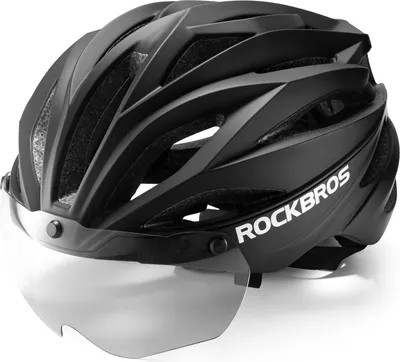 Obrázek produktu pro Cyklistická přilba ROCKBROS s odnímatelným odbarvením Průhledné hledí Integrovaná přilba Silniční cyklistická přilba 58-62cm, černá matná