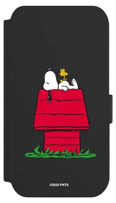 Produktbild von NIVOCASE Klapphülle für Apple iPhone 14 Pro  Handyhülle aus Kunst Leder NIVOflip schwarz Hund Peanuts Snoopy