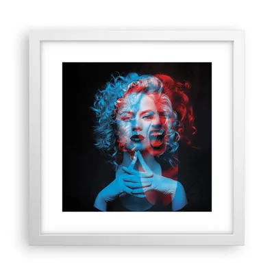 Produktbild von Gerahmtes Poster - Weißer Rahmen - Schwarz Frau Emotionen - 30x30 cm - Wand Bild - Wanddeko - Wandbilder - Kunstposter - Wandposter - Bilderrahmen - Bilder - Kunstdruck - P2WAC30x30-4472