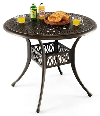 Produktbild von Gartentisch - Balkontisch - Terrassentisch - Bistrotisch - Loungtisch - Rund, aus Aluminiumguss - Durchmesser 90 cm