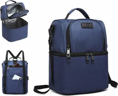Produktbild von Isolierter Rucksack 10L - Picknicktas für Männer Frauen - für Arbeit Strand Camping Sport - Blau.