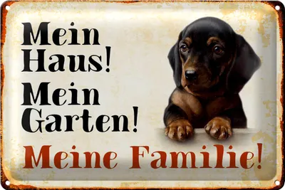 Produktbild von Blechschild Dackel 30x20cm mein Haus mein Garten Familie