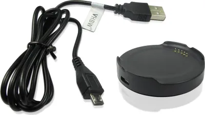 Produktbild von vhbw USB-Ladestation kompatibel mit LG Smart Watch W110 Smartwatch - Ladeschale mit Aufladekabel, 12 cm Schwarz