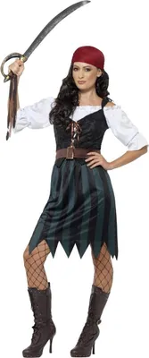 Produktbild von Smiffys - "Deckhand" Kostüm - Damen SM2005 (42 DE - 46 DE) (Schwarz/Grün)