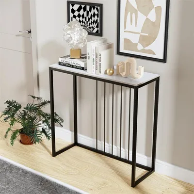 Produktbild von Schwarzer Metallkonsole Tisch mit Stauraum