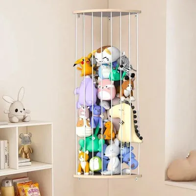 Produktbild von Holzspeicherregal für Kuscheltiere und Spielzeug in Kinderzimmer oder Spielzimmer