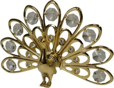 Produktbild von CRYSTAL TEMPTATIONS - Peacock Pfau 3107 Swarovski-Kristall 24k vergoldet 140 x 80mm