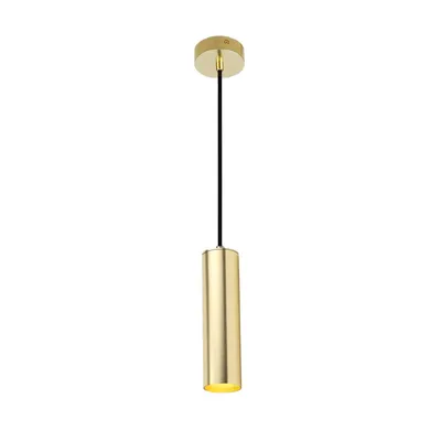 Immagine prodotto di Moderna e minimalista lampada a sospensione da soffitto in alluminio dorato a forma di tubo lungo 20 cm con attacco per lampada GU10, regolabile in altezza