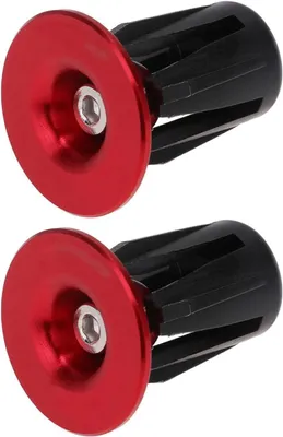 Productafbeelding van Fiets Stuurdoppen - Handvat Eindkappen - Wegfietsen - Aluminium Legering - 22-24mm - Donkerrood